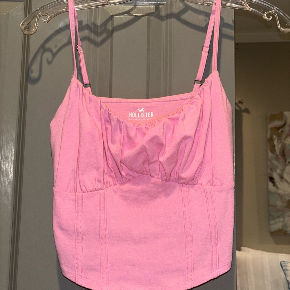 Hollister Light Pink Gathered Top